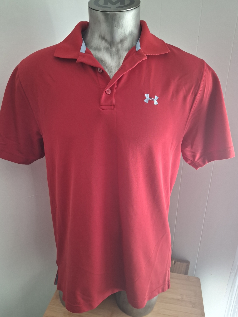 Under Armour Men's Red Polo with White Logo